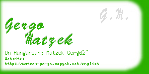 gergo matzek business card